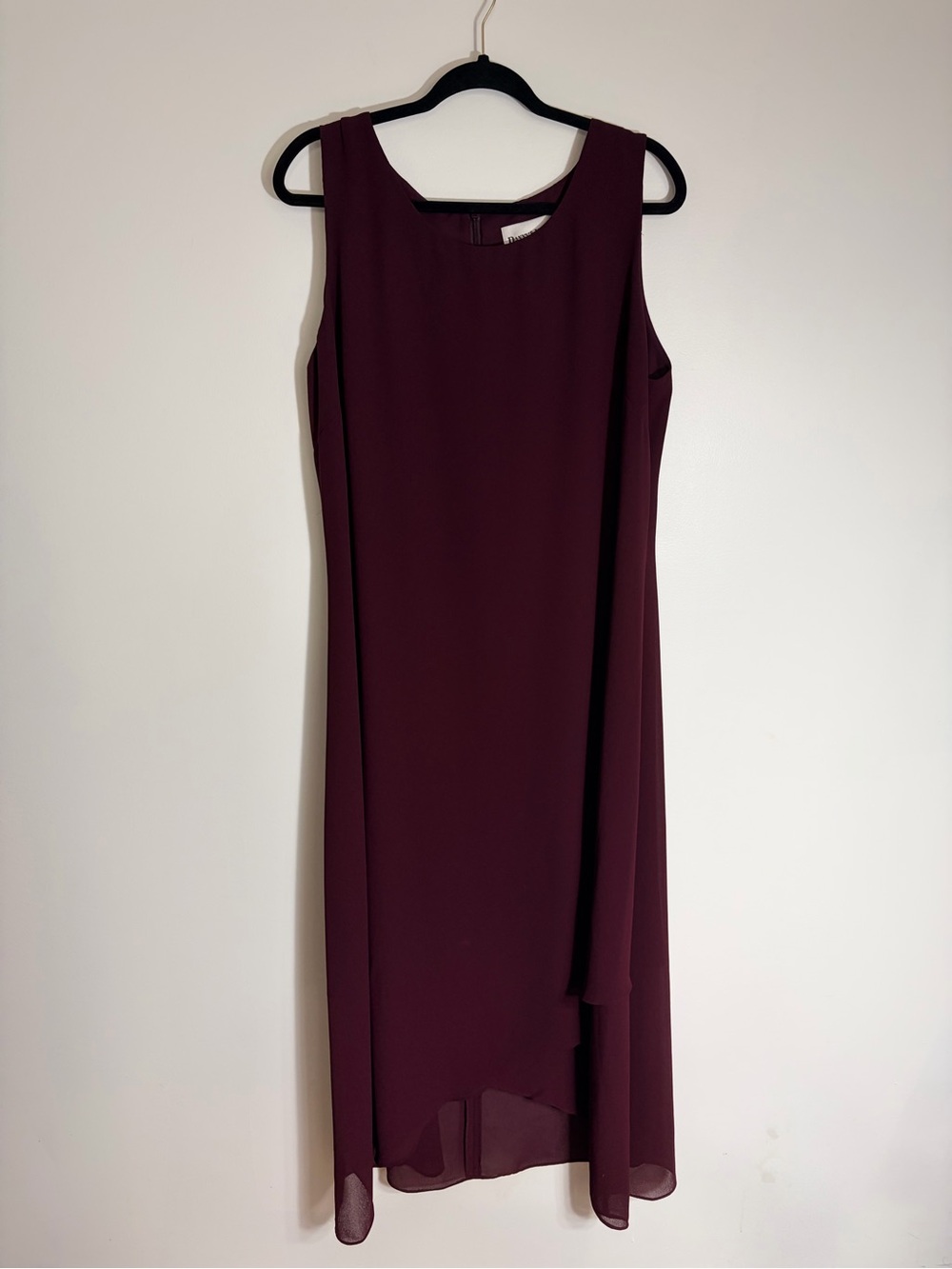 EUC Danny & Nicole Sleeveless Burgundy autumn wedding guest dress sz 18